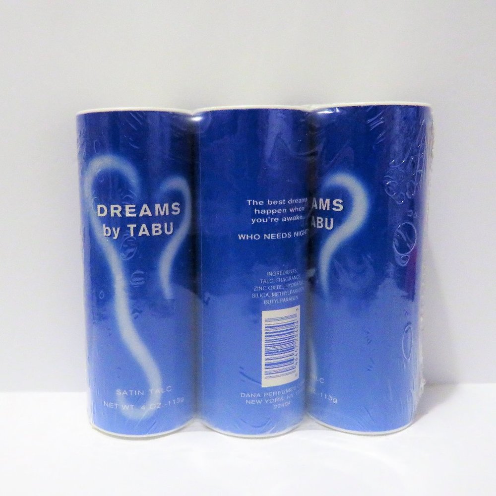 DREAMS BY TABU SATIN TALC 4 OZ 3 PC LOT